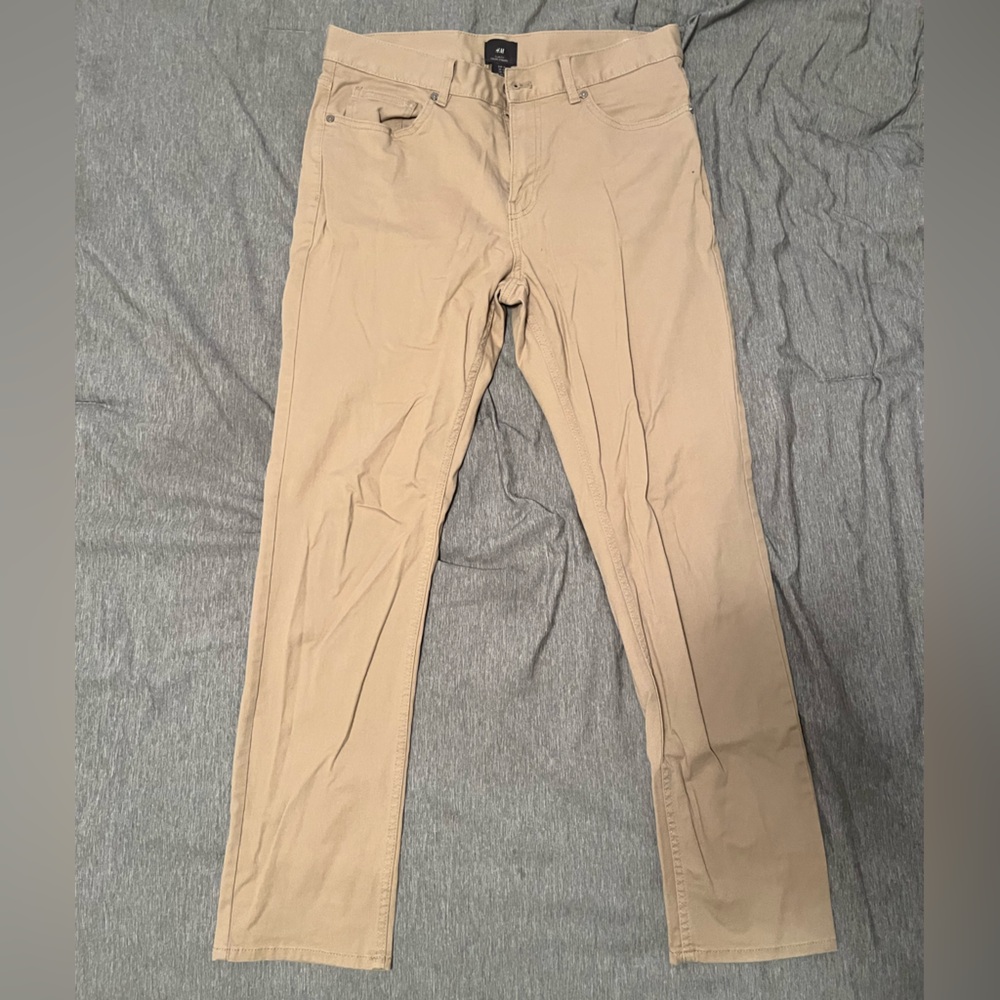 H&M beige slim fit chinos